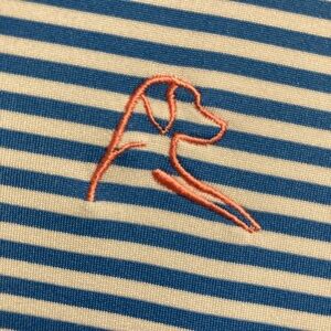 Rhoback Blue and White Striped Polo